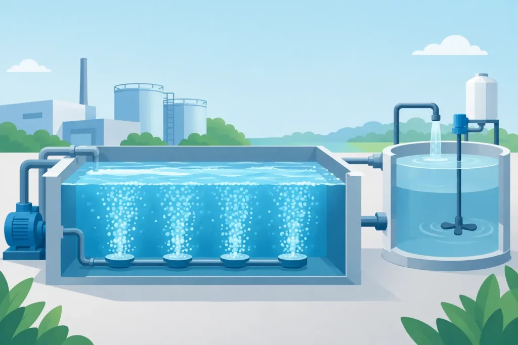 Beluchting of neutralisatie van proceswater