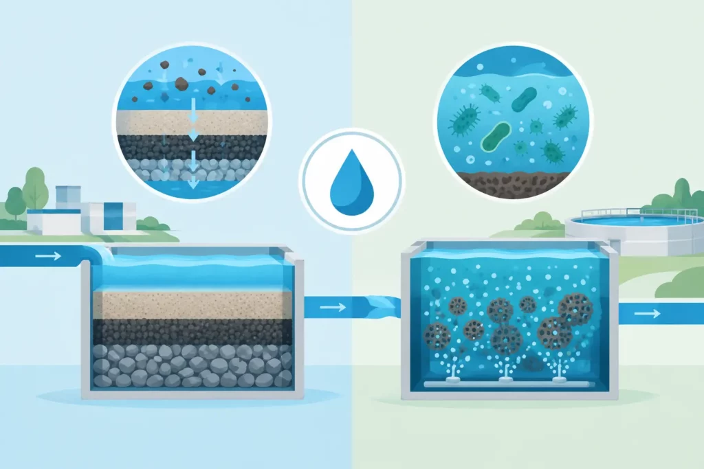 Fysische versus biologische waterzuivering